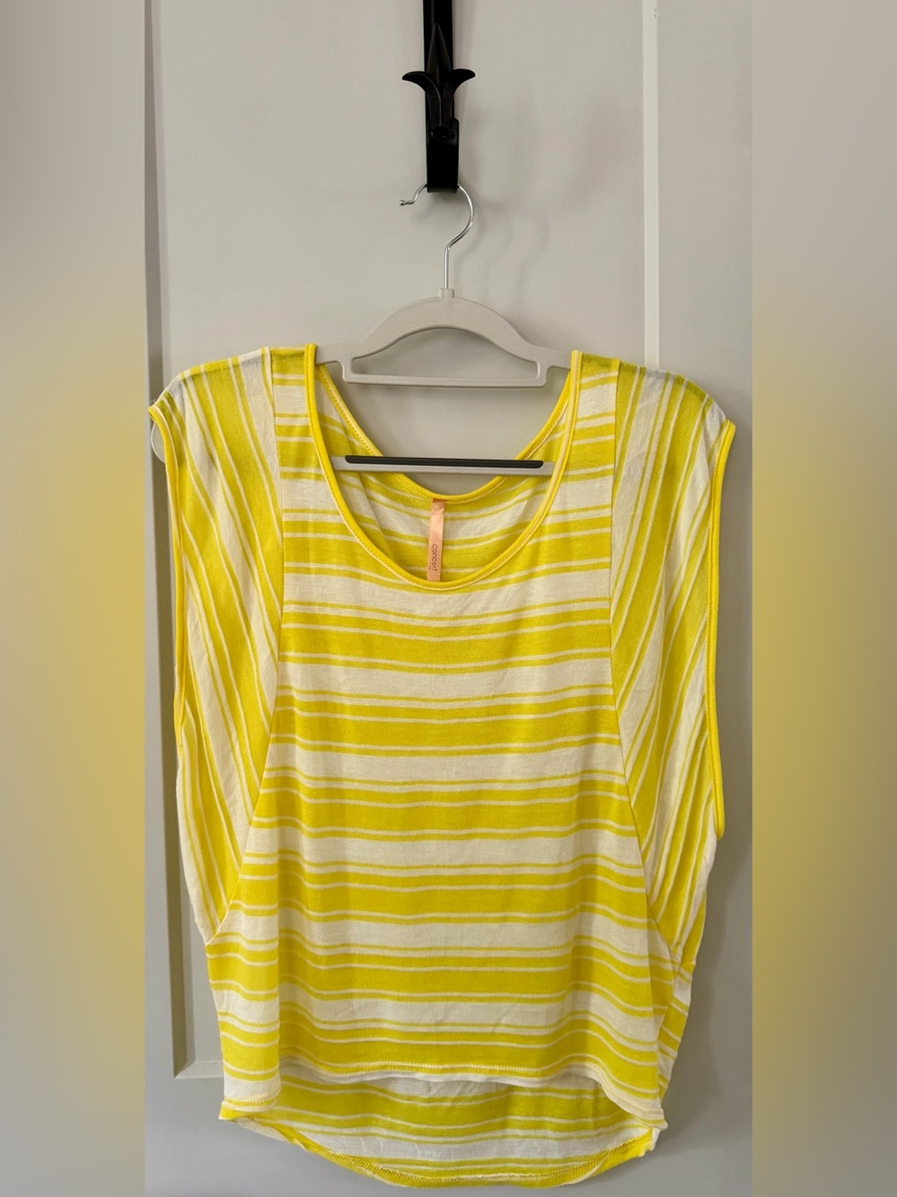 Concert by Clare Yellow and White Striped Top M